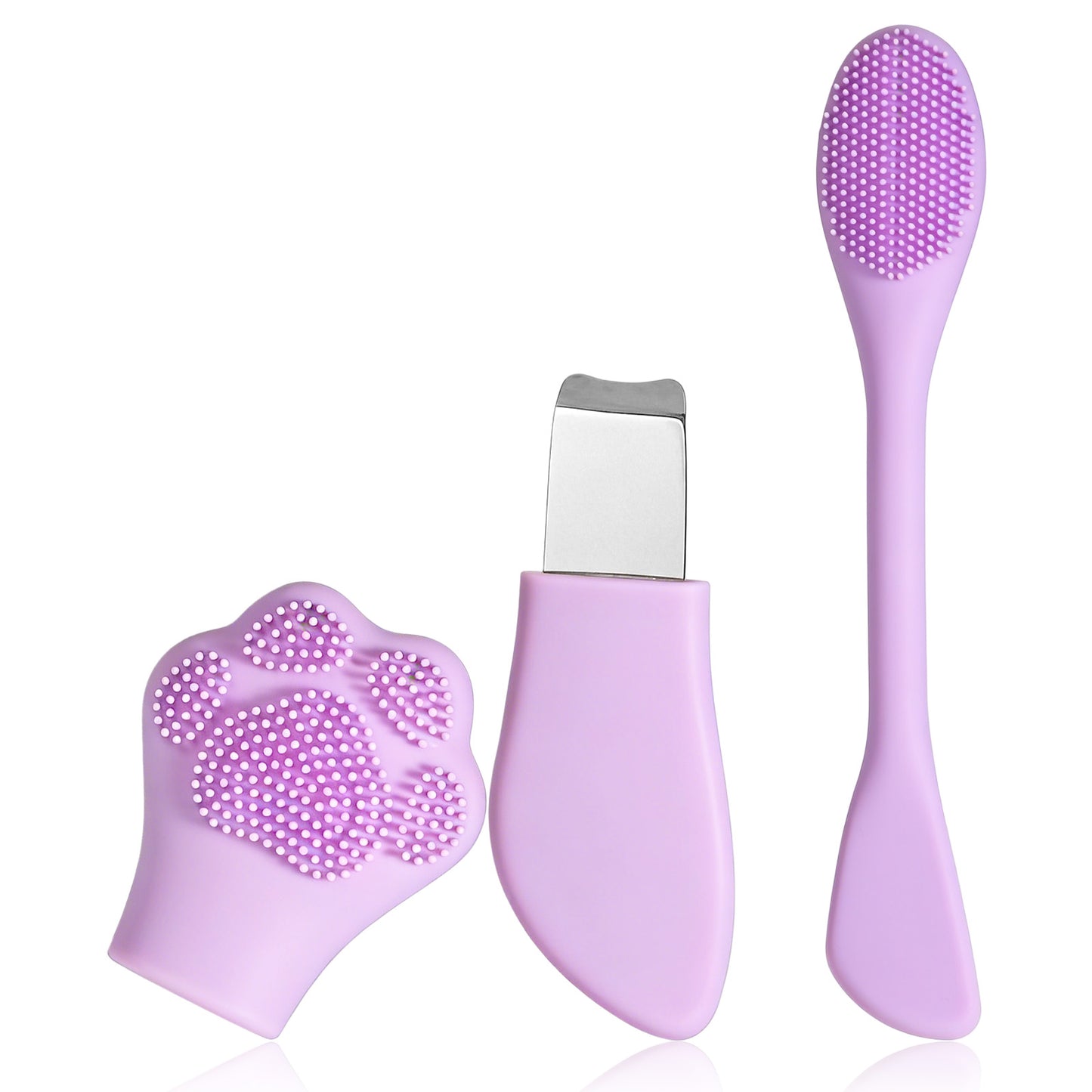 Qianyu Silicone Face Scrubber Exfoliating Black Head Cleansing Remover Tool Mask Massaging Applicator Spatula Brush Makeup Residue Removal Facial Brush for Women Nose Gentle Deep Skin Care (Purple)