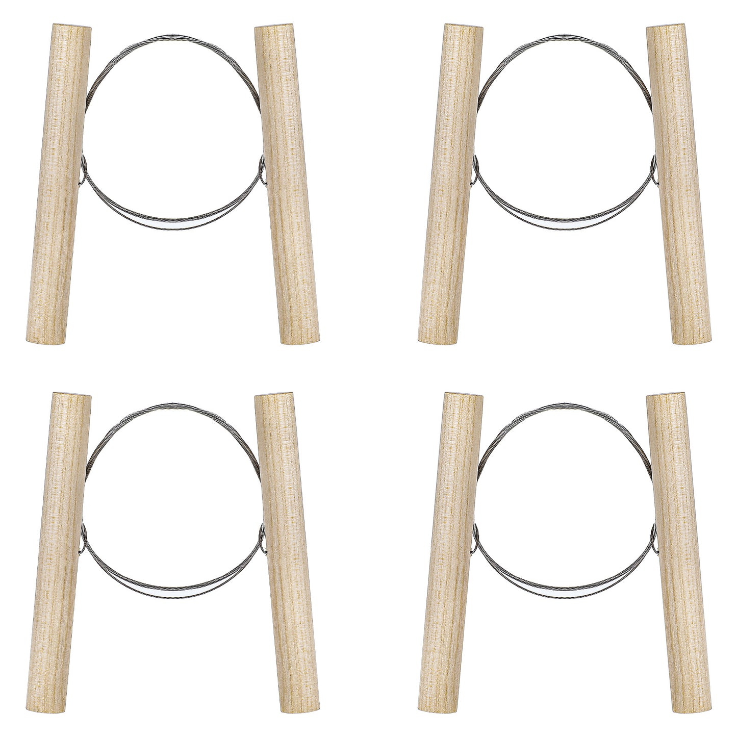 Wanmu 4 Pcs Wire Clay Cutter Cheese Plasticine Dough Cutting Trimming Sculpting Carving Pottery Tools with Wood Handle