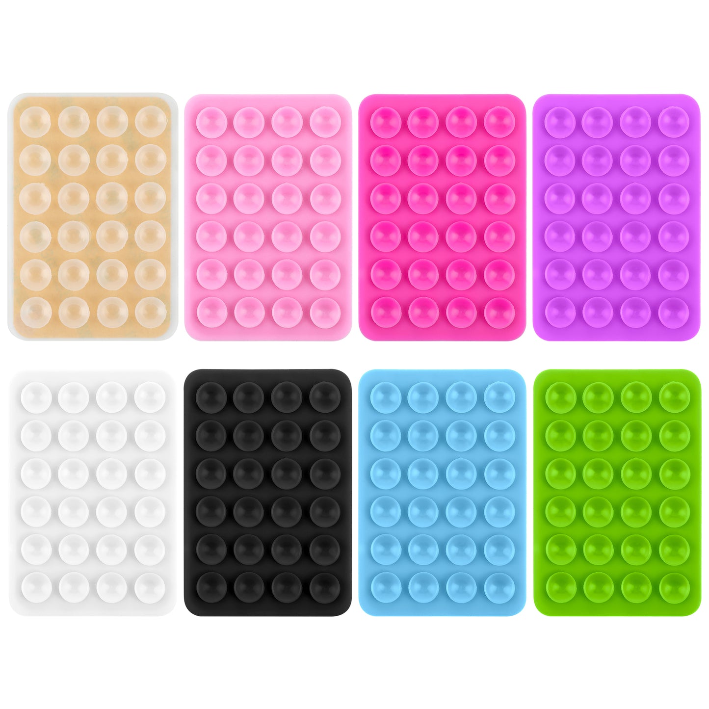 Sibba 8Pcs Silicone Suction Phone Case Mount, Non Slip Suction Cup Phone Mount for Selfies and Videos, Hands-Free Phone Accessories Holder, Adhesive Phone Stand Sticky for Cell Phone(Multicolor)