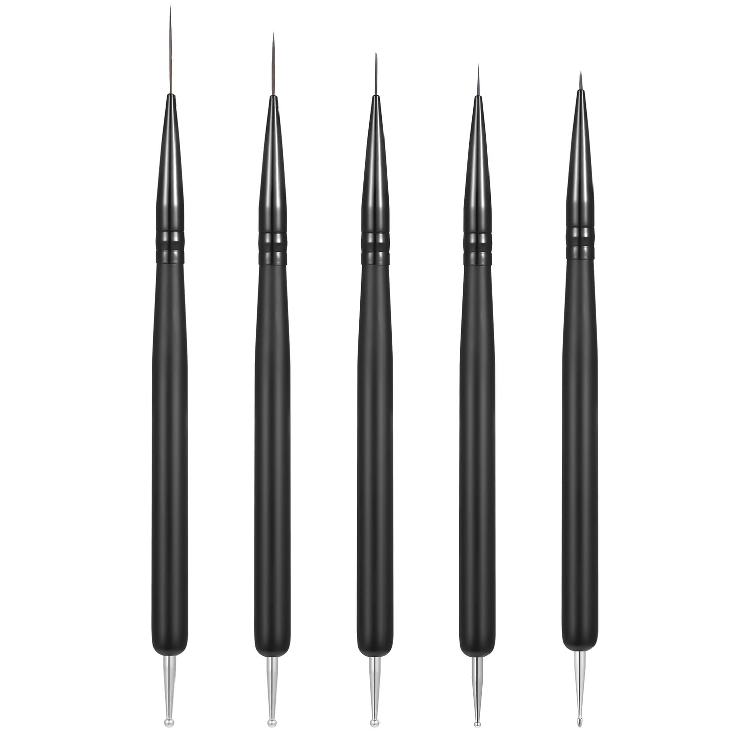 10 Pcs Nail Art Liner Brushes Striping Thin Long Lines Dotting Pen Tools Painting Art Design Brush Set Nail Arts Design Brush Double-End Nails Arts Tools for Long Lines Thin Details Fine Drawing