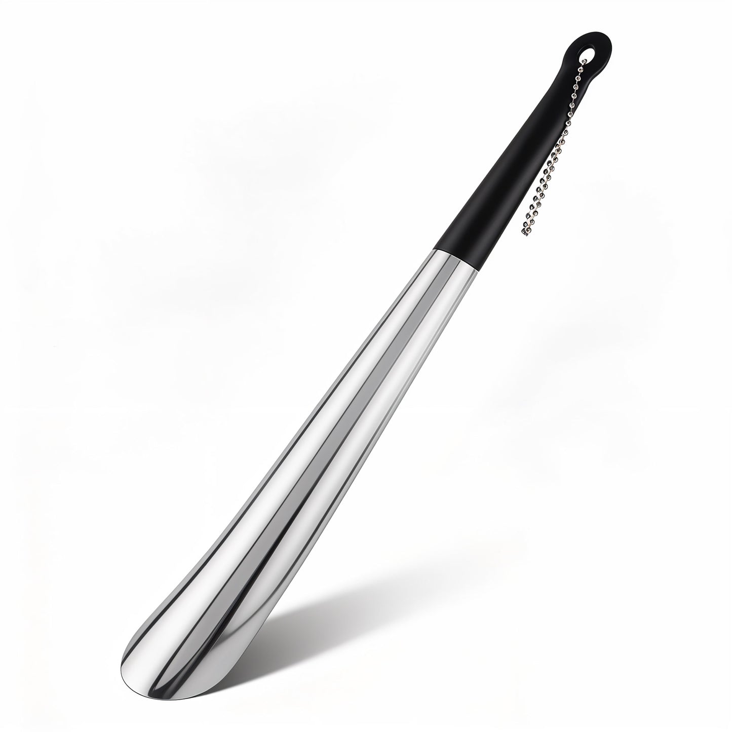 ElevateTech Metal Shoe Horn 12 Inch Shoe Horn Long Handle for Seniors Stainless Steel Travel Shoes Horns ShoeSpoon Helper With Chain for Senior Men Women Gifts