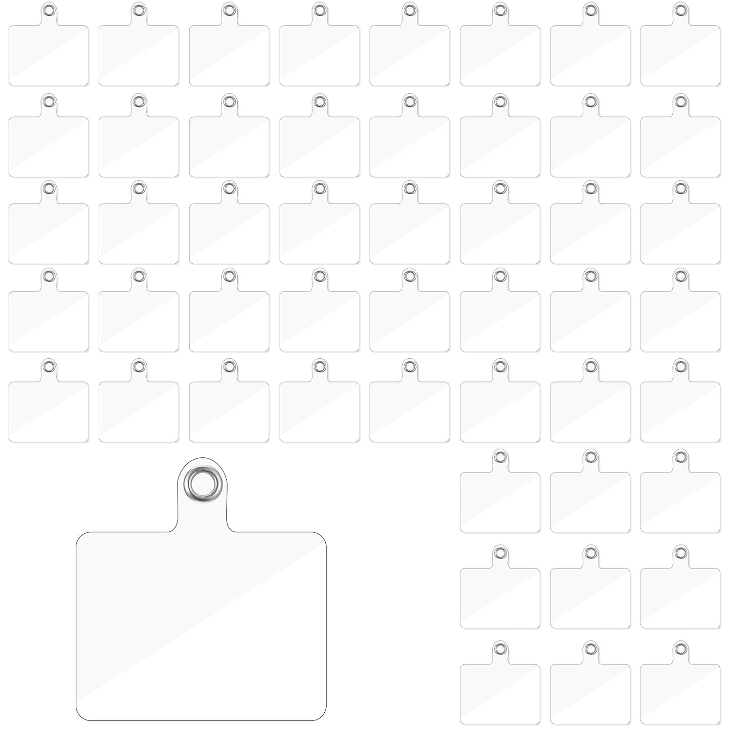 50PCS Phone Tether Tab Transparent Phone Lanyard Tab Cellphone Strap Connector Lanyard Patch Universal Cellphone Tether Patches Non Adhesive Clear Replacement Patches for Most Smartphones Phones Cases