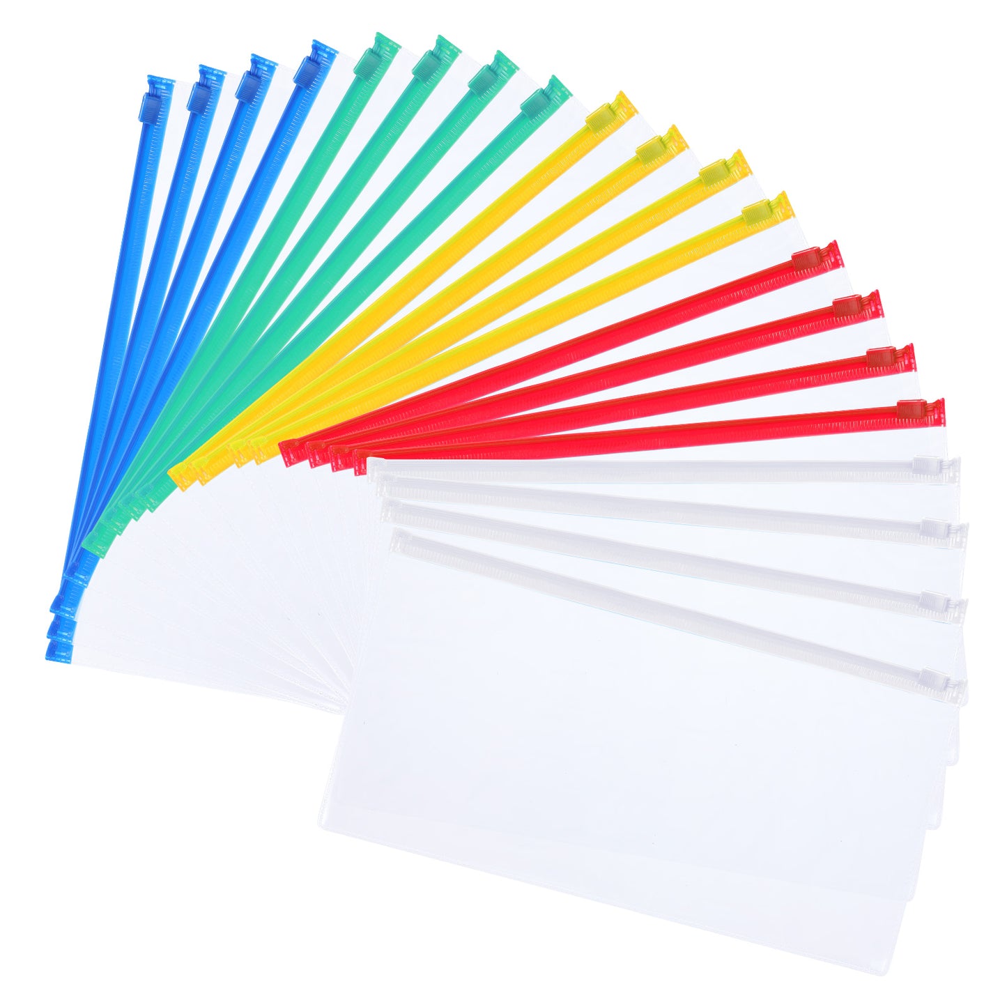 Wanmu 20Pcs Poly Zip Envelope, Zipper Plastic Envelopes, Small Plastic Envelopes, A6 Size Reusable Envelopes for School and Office Supplies (9 x 4.7in)
