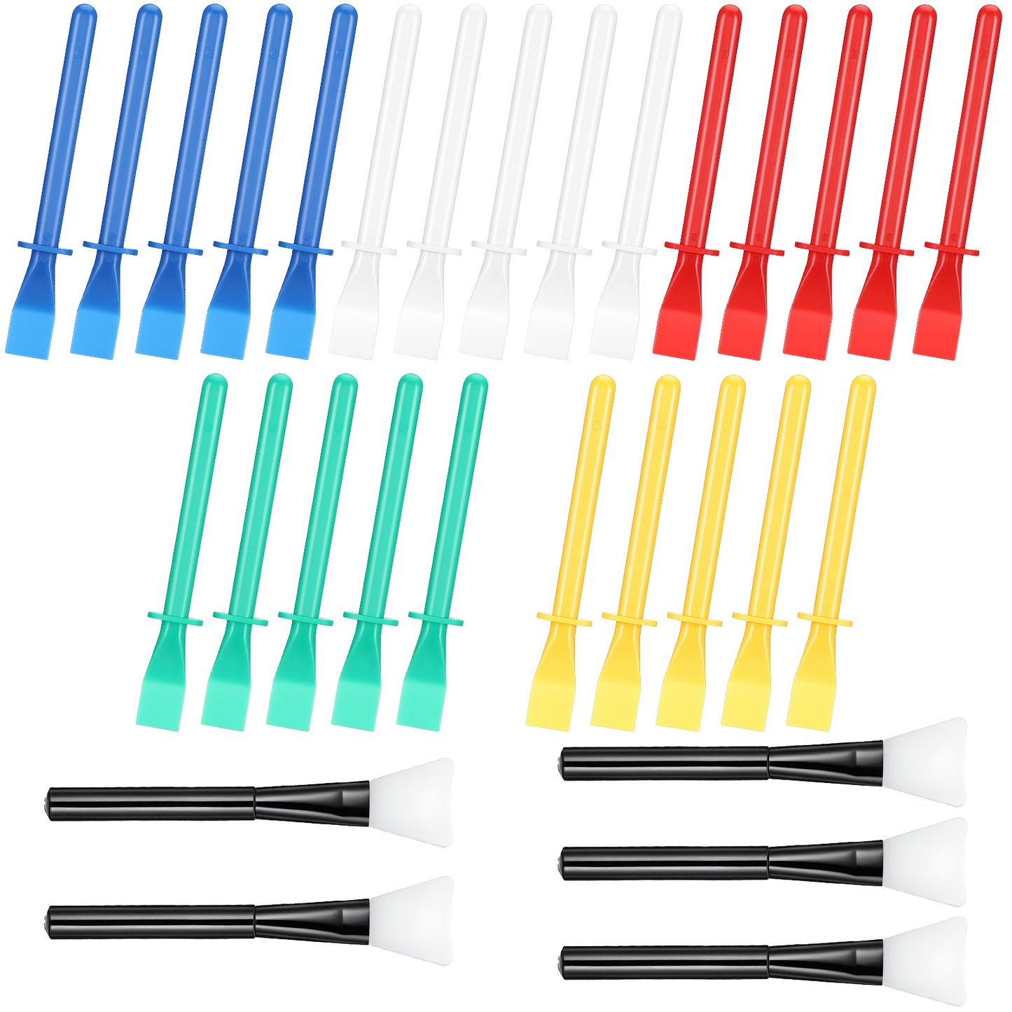 35 Pcs Silicone Glue Brush and Plastic Spreader Set Plastic Glue Applicators Easy Clean Glues Brushes Flatback Glues Applicator Sticks for Woodworking Crafts DIY Projects Timber Paper and Handicrafts