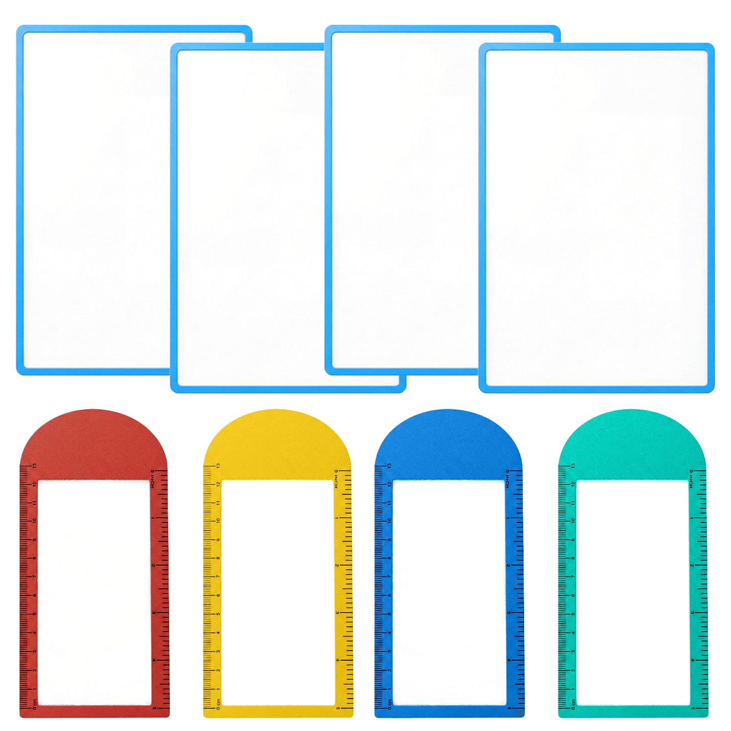 8 Pcs Magnifying Sheet 3X Lightweight Page Magnifier Reading Fresnel Lens Bookmark Magnifier PVC Flat Magnifying Ruler for Elderly People Books Maps Low Vision Small Prints Patterns
