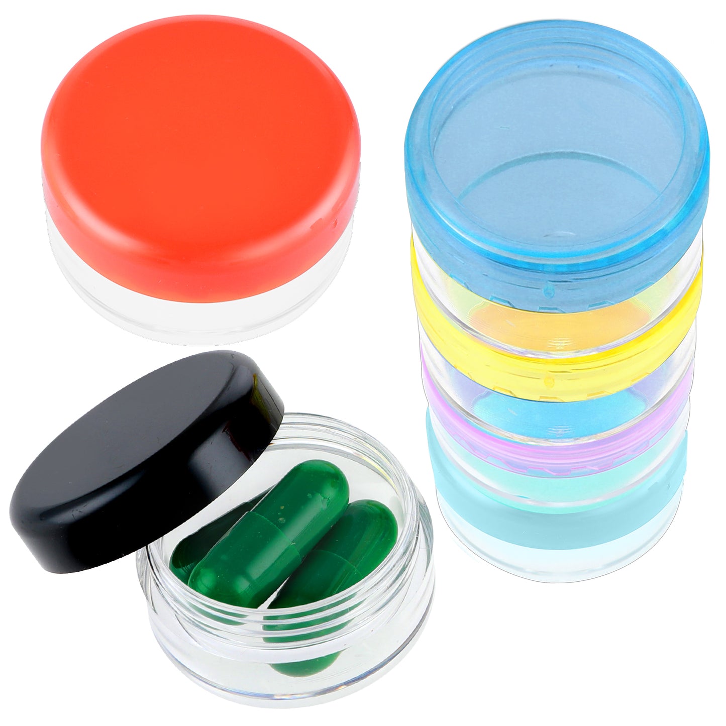 Dimeho Small Pill Box, 6 Pcs Mini Pill Organizer Box Travel Pills Cases Holder Portable Daily Pills Container BPA Free Pocket Medicines Storage Container for Purse Pocket Briefcase (3 x 1.5 cm)