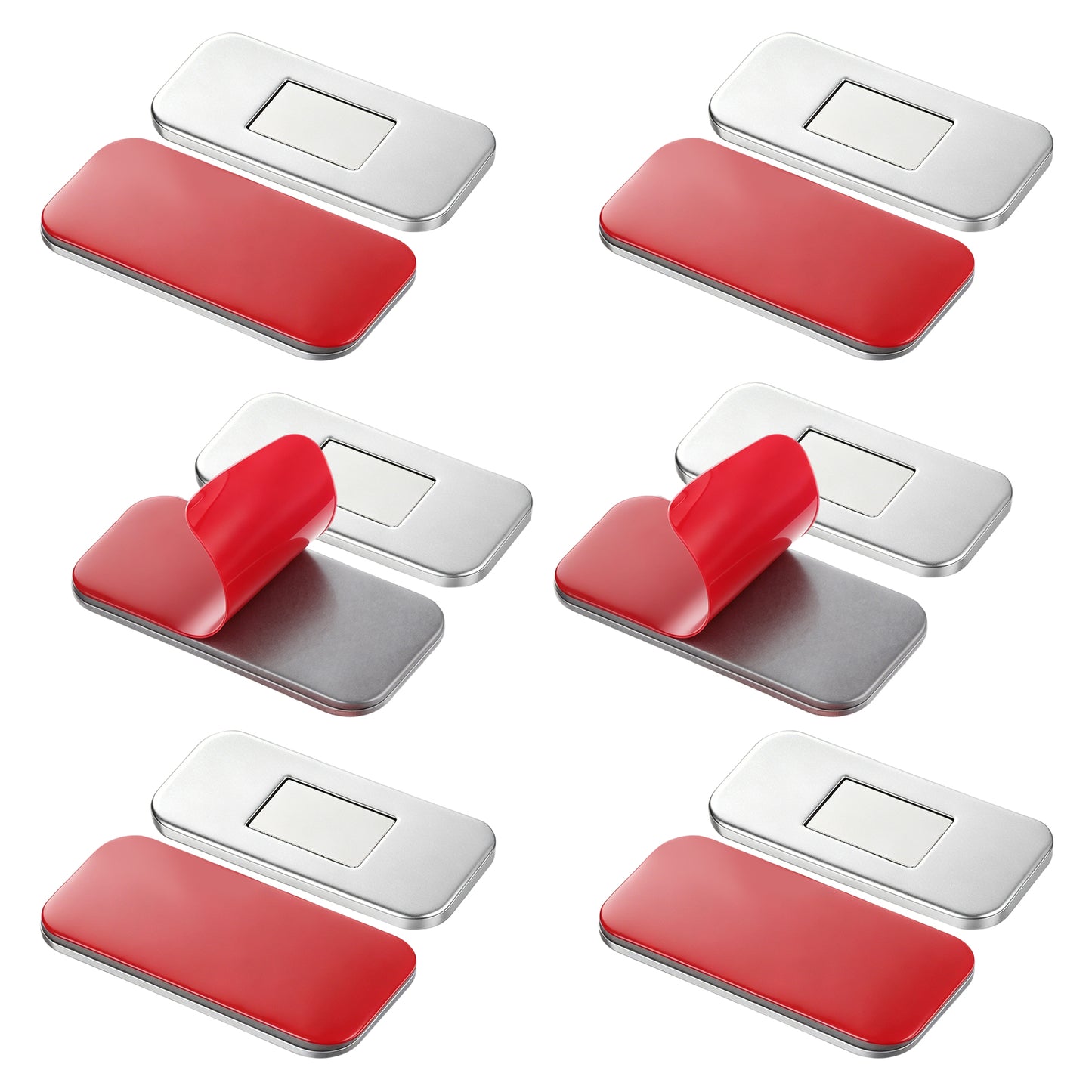 QFGasre 6 Pack Magnetic Door Catch, Ultra Thin Stainless Steel Cabinet Door Magnets Latch Cabinet Magnetic Catch for Drawer Kitchen Closet Doors Closing Magnetics Doors