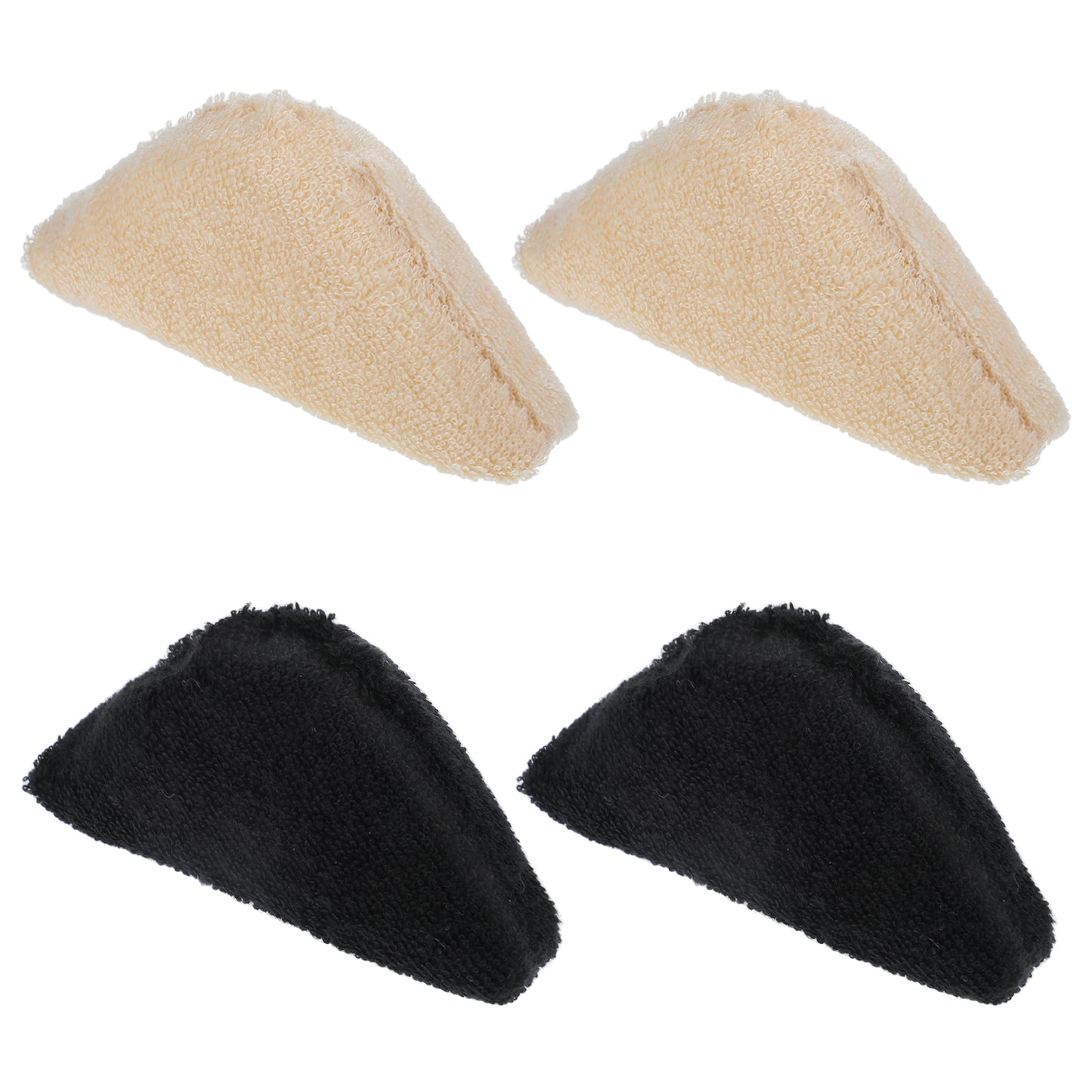 2 Pairs Soft Sponge Adjustable Shoe Filler Breathable Toe Filler Inserts Unisex Big Toe Plug Foot Brace Forefoot Pad Fit Reusable Foam Cushion for Women Girls High Heel Casual Sports (Khaki, Black)