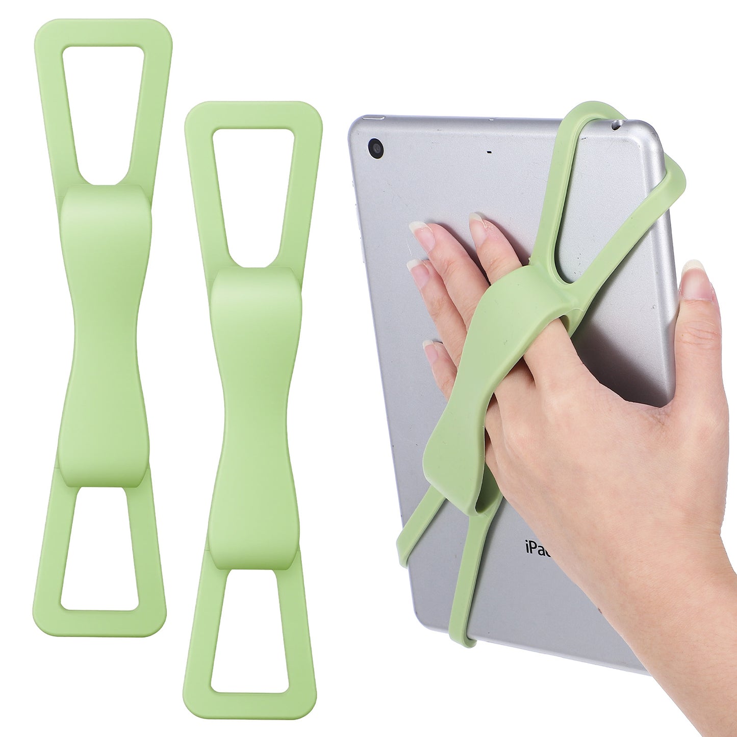 ElevateTech Comfortable Hand Strap for Tablets, 2 Pcs Ergonomic Silicone Hand Strap Holder Reading in Bed Accessories Stretchable Universal Handed Reading Grip Holder for 4-8 Inch Tablet/E-Book/Phone