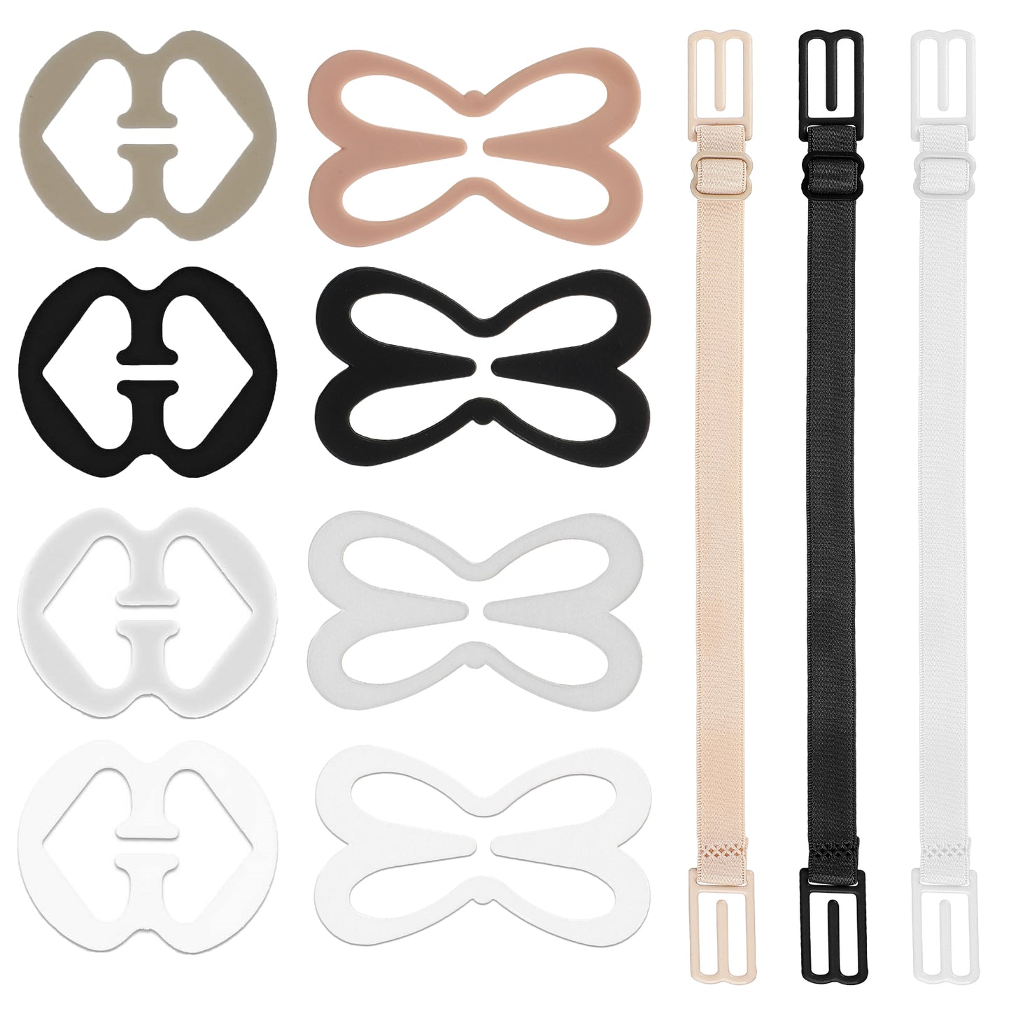 KFHENSOMR 22 Pcs Anti-Slip Bra Strap Clips Women's Bra Strap Elastic Racerback Bras Clips Holder Conceal Hide Straps Bras Converter Bra strap holder Fits All Cup Sizes (Multicolor)