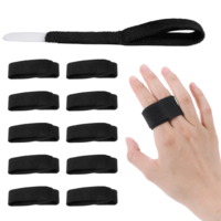 Wanmu 10 Pcs Buddy Tape Finger Straps Finger Buddy Wraps With Padded Reusable Pinky Fingers Tapes Splint Hook and Loop Arthritis Finger Splint Rings for Injured Swollen Jammed Fingers Support (Large)