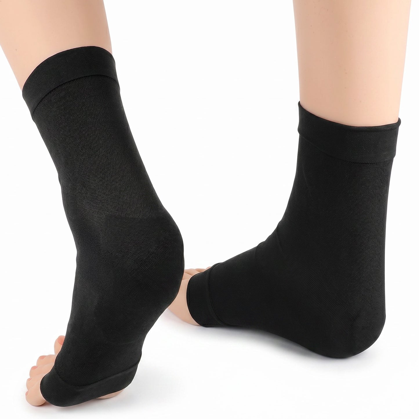 KFHENSOMR 2 Pcs Achilles Tendon Support Sleeves with Gel Heel Cushions, Achilles Tendon Sleeve Socks Gel Silicone Pad, Achilles Tendonitis Support Heel Protector for Bump Bursitis Tendonitis Unisex
