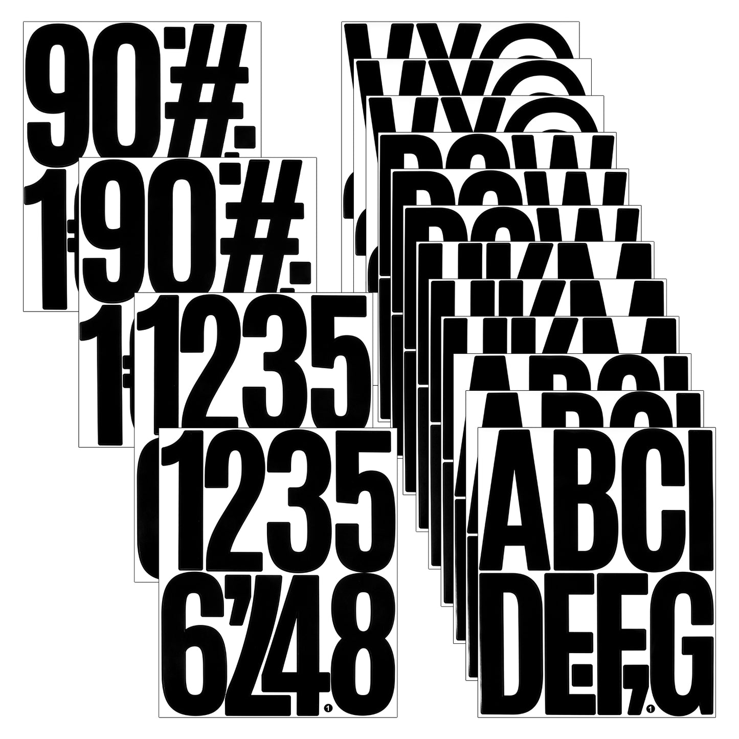 16 PCS Letter and Numbers Stickers 5 Inch Self Adhesive Decals Big Alphabet Wall Decor Mailbox Numbers Sign for Bulletin Board Classroom Door Window Home Car Businesses Address Numbers