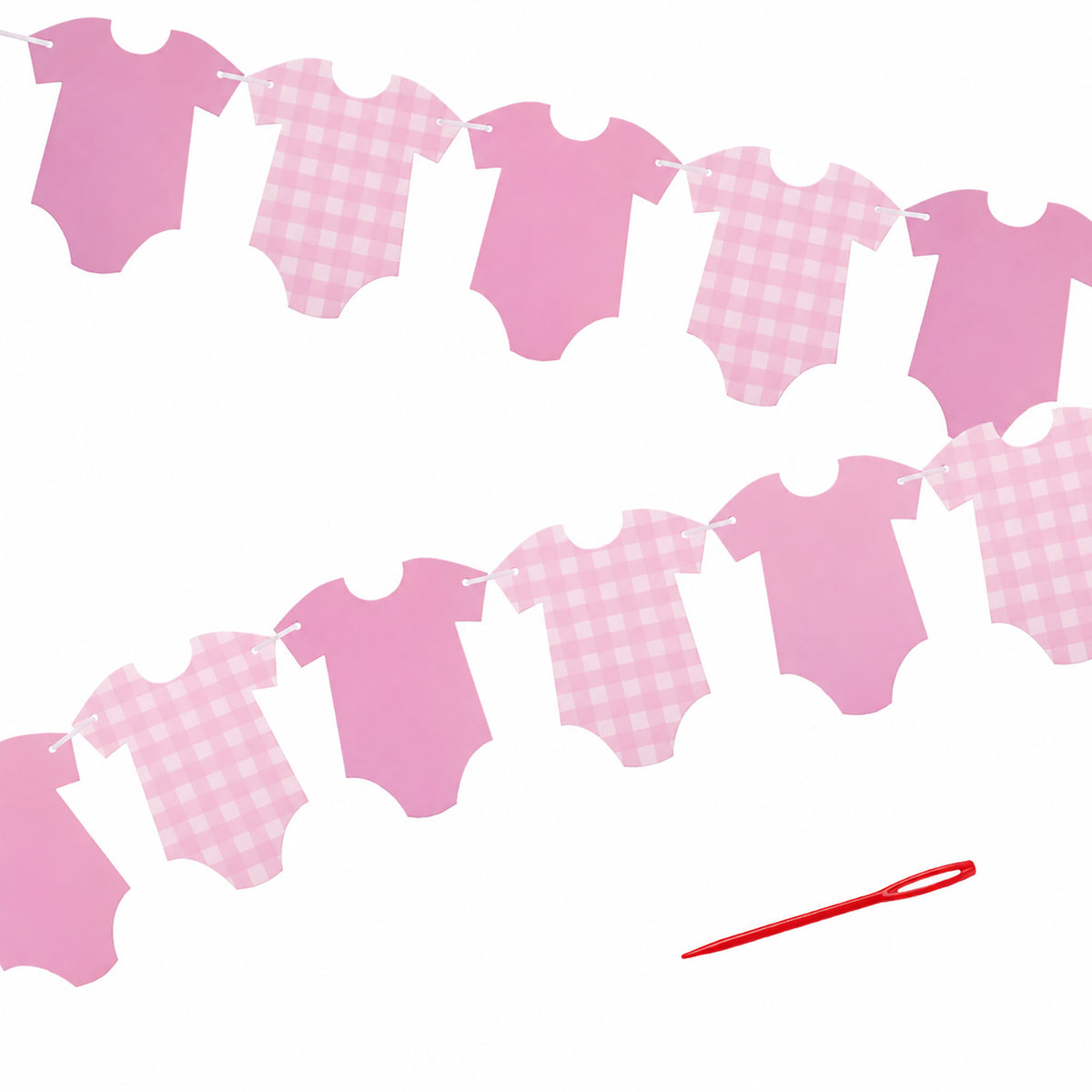 Hadnves Blue Bodysuit Decoration Banner Baby Shower Party Supplies(Pink)