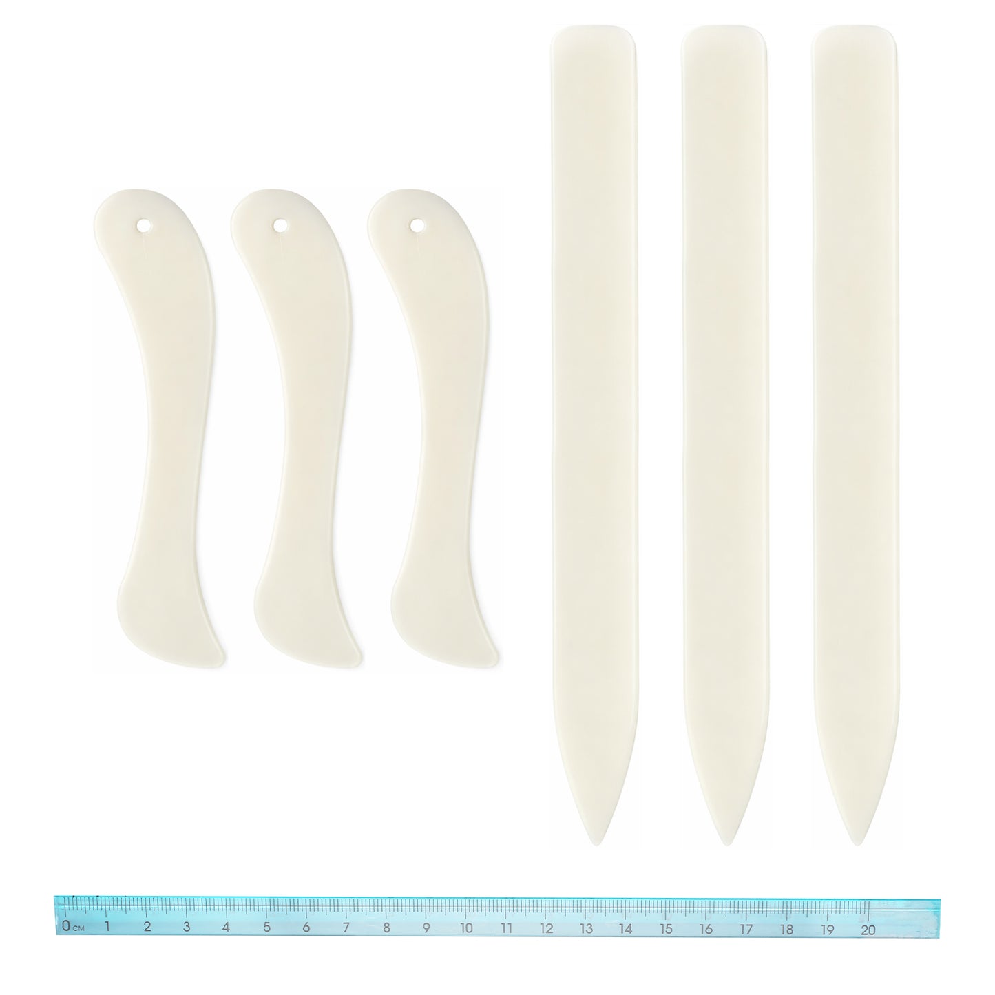 FNANJWQ 6 Pcs Bone Folders with a Ruler, Book Binding Materials, Paper Creaser Tool Paper Scorer, Folding Bookbinding Tool for Folding Scoring Creasing Origami Scrapbooking