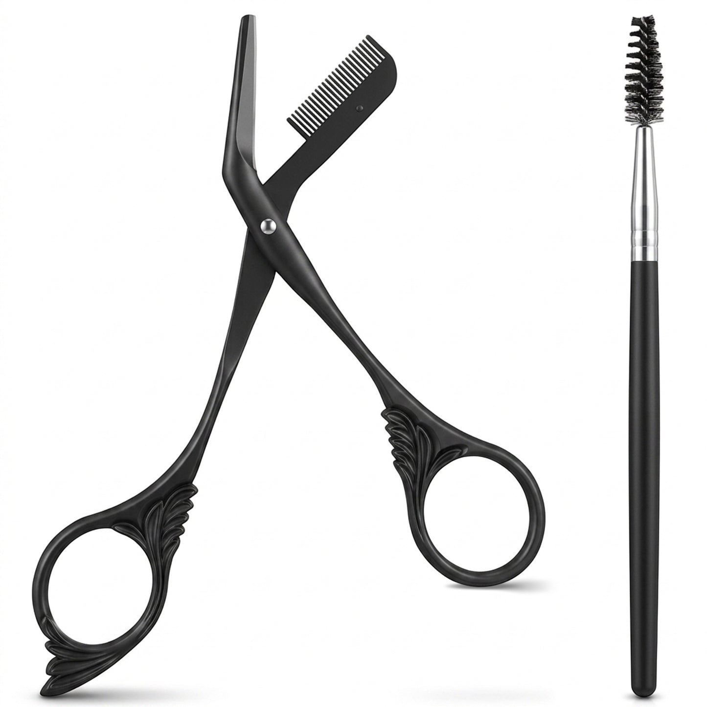 Eyebrow Scissors Trimmer with Combs Eyebrow Trimmer Stainless Steel Eye Brow Trimming Precision Eyebrow Scissor Comb with Eyebrows Brush for Women Men Face Eyebrows Grooming Kit Accessories