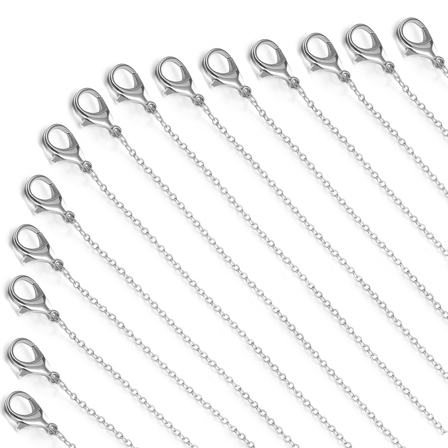 YBEATY 40 Pack Necklace Chains Bulk Gold and Silver Plated DIY Cable Link Chains for DIY Jewelry Making Supplies Jewelry Making Accessories (19 Inches) (Silver)