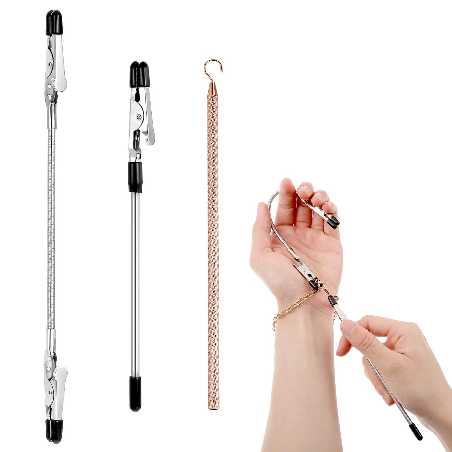 Wanmu 3Pcs Bracelet Helper Tool - Put on Yourself, Bracelet Assistance Tool for Put on Yourself, Bracelet Buddy Fastening Helper, Jewelry Clasp Helper for Necklace, Bracelet, Zippers