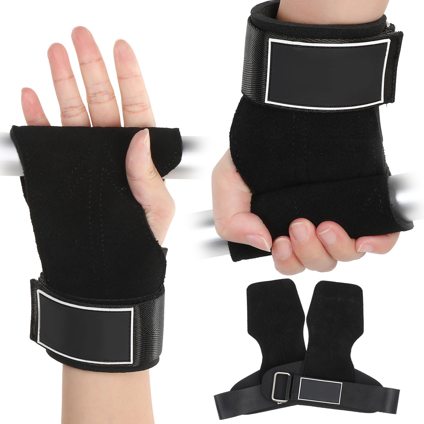 Wanmu Wrist Straps for Weightlifting, Enhanced Grip for Optimal Hand Wrist Protection, Heavy-Duty Support for Gym, Gym Lifting Straps (Black)