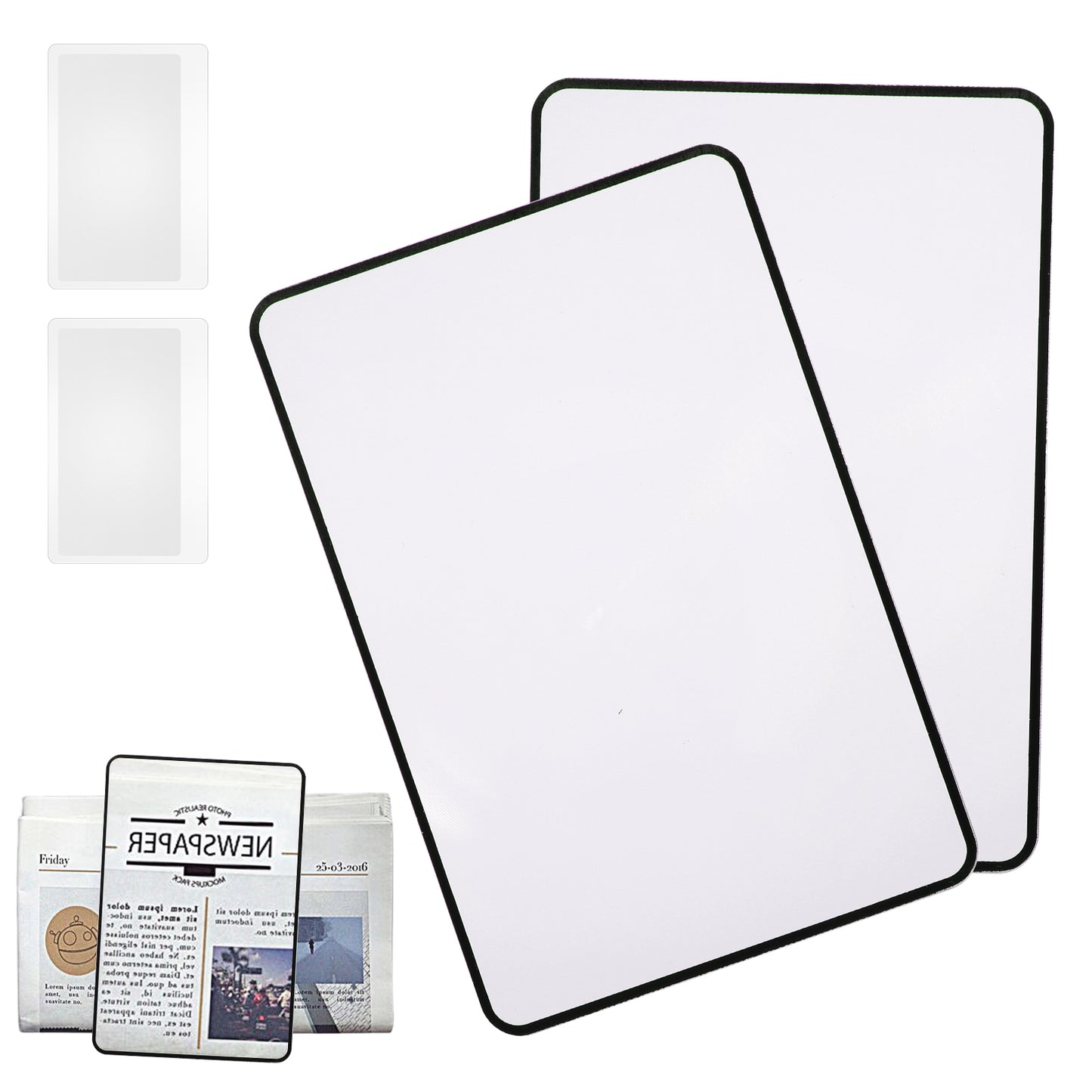 4 Pcs Page Magnifying Sheet 3X Handy Card Size Magnifier Bookmark Clear Lightweight Magnifier Flat Plastic Optical Fresnel Lens for People with Low Vision Seniors Reading Small Prints