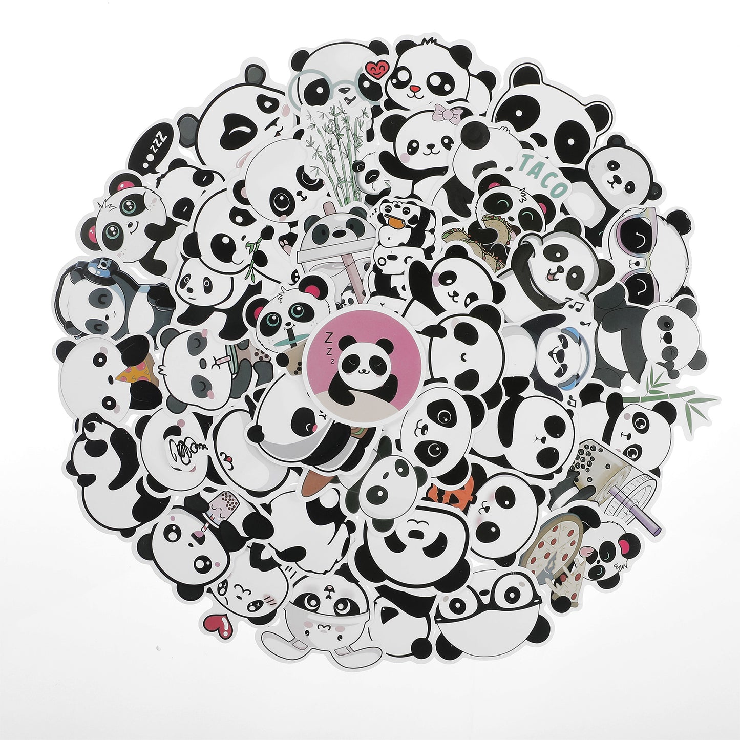 100pcs Cute Panda Stickers Pack Cartoon Panda Stickers for Kids Funny Panda Stickers for Water Bottle Vinyl Waterproof Animal Sticker Party Decoration for Adult Scrapbook Laptop Bicycle Guitar Luggage