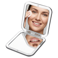 ElevateTech Folding Compact Mirror 30X Magnification Magnifying Compact Mirror With Tweezers Pocket Size Square Hand MirrorWomen Gift Black for Purses and Travel