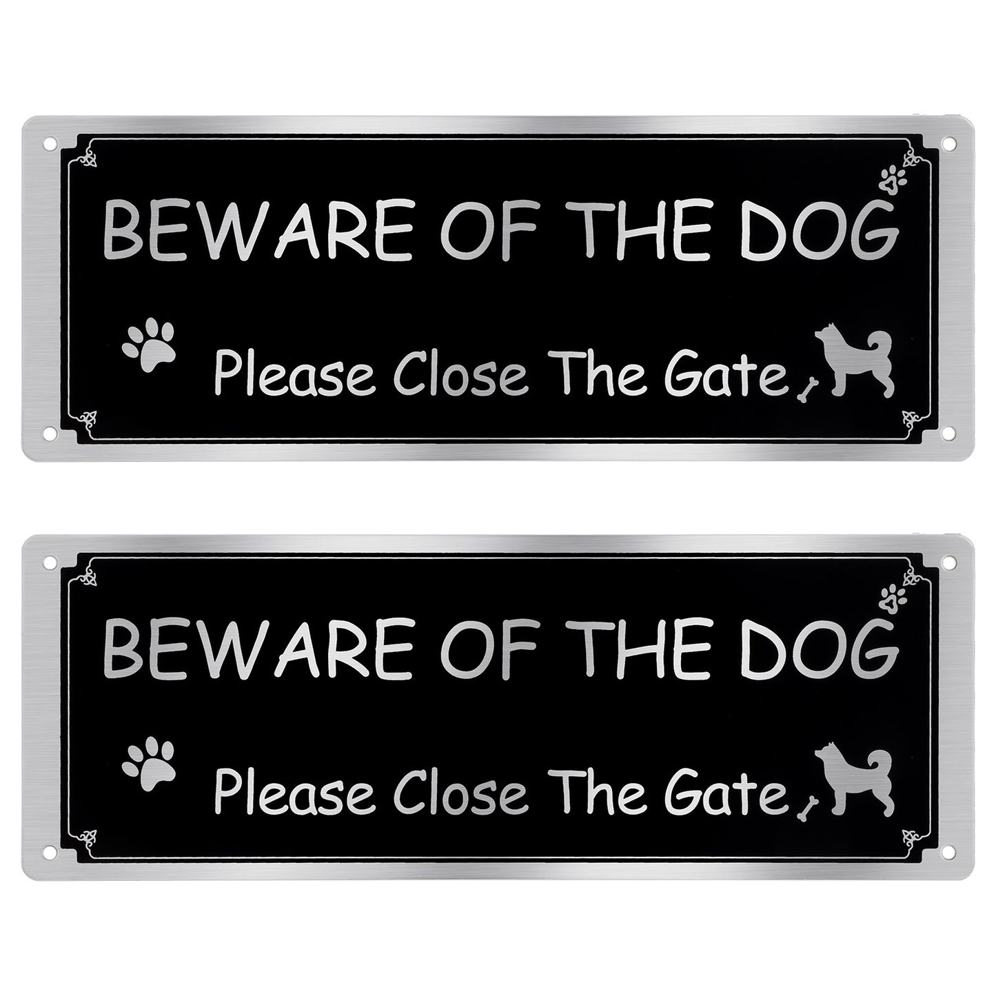2 Pcs Beware of Dog Sign Heavy-duty Metal Please Keep Gate Closed Signs Dogs Not Responsible Warning Caution Rust Free Fade Resistant Sign No Trespassing Signs for Yard Garden Indoor Outdoor Use