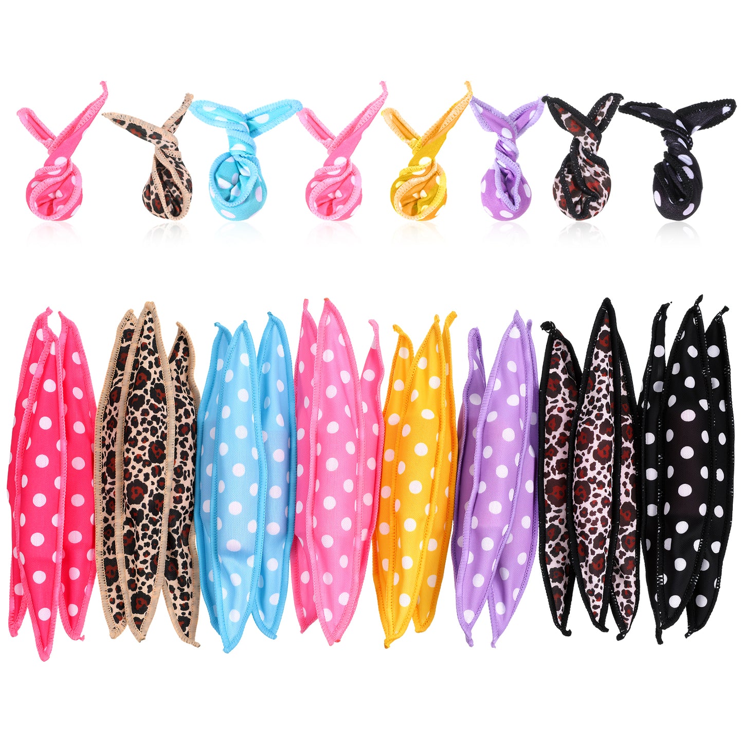 24 Pcs Hair Curler Rollers DIY Night Sleep Foam Hair Styling Tools Flexible Soft Satin Sponge Rollers Overnight Pillow Sponge Curler for Heatless Women Tousle Curly Hairstyle No Heat