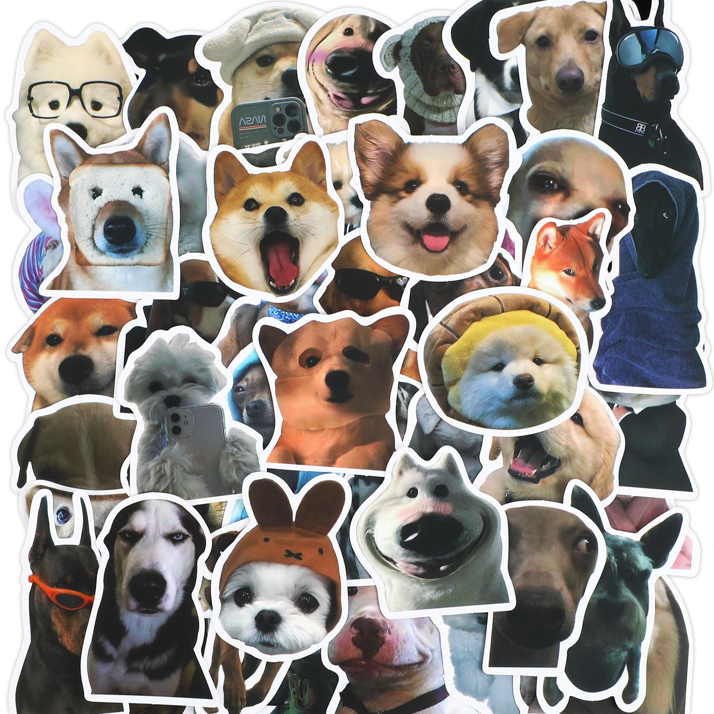 Wanmu Cute Dog Meme Stickers 100Pcs Waterproof Vinyl Funny Puppy Stickers for Water Bottles Laptops Luggage Skateboards, Party Supplies