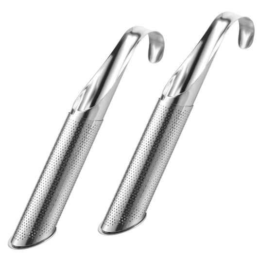 Sibba Stainless Steel Tea Diffuser 2Pcs Tea Filters Strainers for Loose Tea Infuser Stick Pipe Leaf Creative Pipe Portable Tea Infusers Pen with Hanging Hook Handle for Coffee Espresso