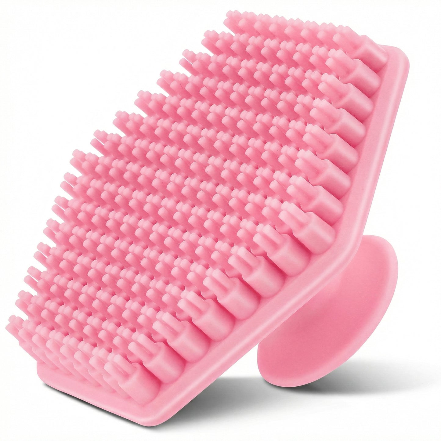 WLLHYF Silicone Face Scrubber Gentle Exfoliator Pad Manual Facial Beard Cleansing Exfoliating Brush Cleansing Skin Face Wash Brushes Body Scrubber Soft Bathroom Accessory for Women Men (Pink)