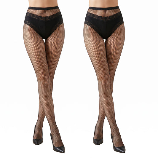 Sibba 2 Pack Fishnet Stockings for Women High Waist Fishnet Tights Stocking