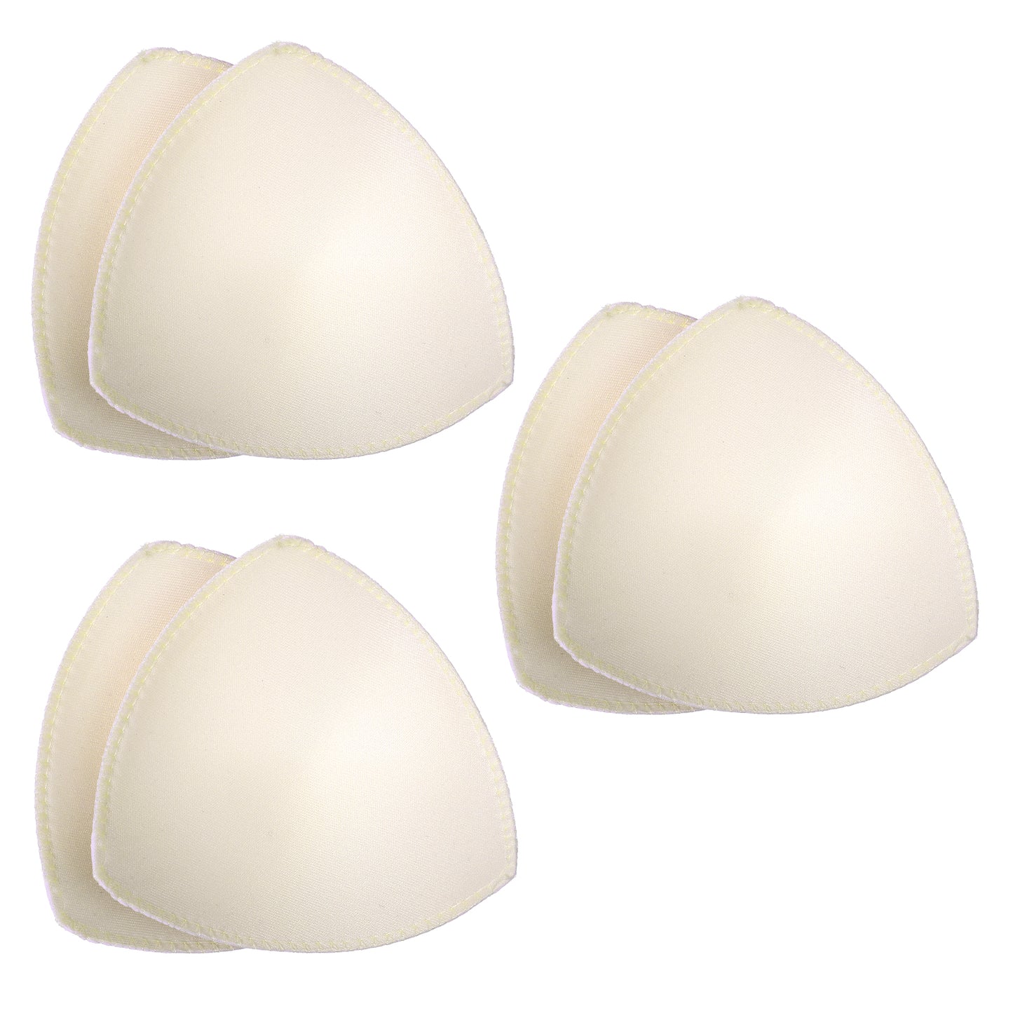 ElevateTech Triangle Bra Inserts Pads, 3 Pairs Removable Sewn Edges Bra Pad Insert for Women Breathable Silhouette Bras Cups Inserts Enhancers for Sports Bras Cup Swimwear Bikini, Nude