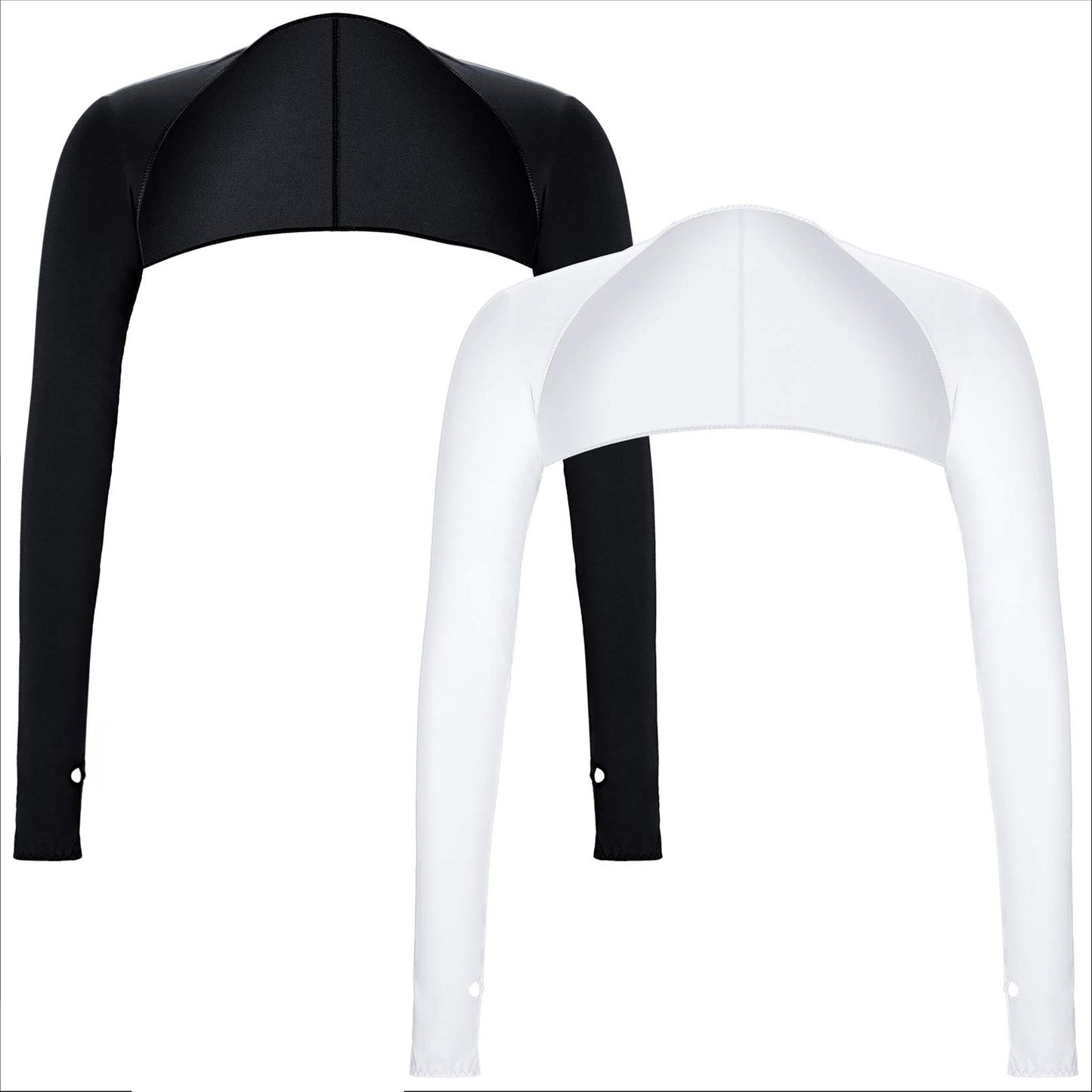 2Pcs Cool Shawl Arm Covers Sun Protection with Finger Holes UV Protection Golf Shrug Arm Covers Comfortable & Breathable for Women Men Outdoor Sports