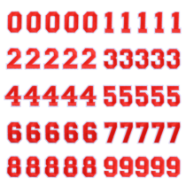 Wanmu 50Pcs Iron on Numbers Patches, Sew Number 0 to 9 Patches, Embroidered Numbers Applique for Clothes, Handbags, Dress, Hat, Jackets, Jeans, Socks, DIY Accessories- Red