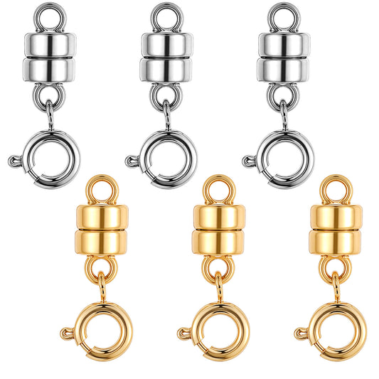 Wanmu 12Pcs Necklace Clasps and Closures, Gold and Silver Plated Bracelet Chain Extender, Jewelry Converter Clasp for Women Necklaces Anklet Chain