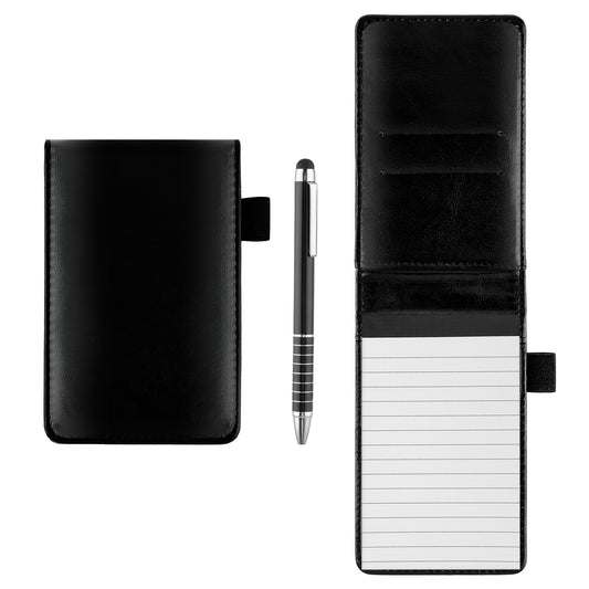 Small Notepads Holder Set Pocket Notebook with pen Leather Cover Pocket Notebook Mini Cute Notepads Hardcover College Ruled Lined Journals for Meetings Daily Records School Business Memos