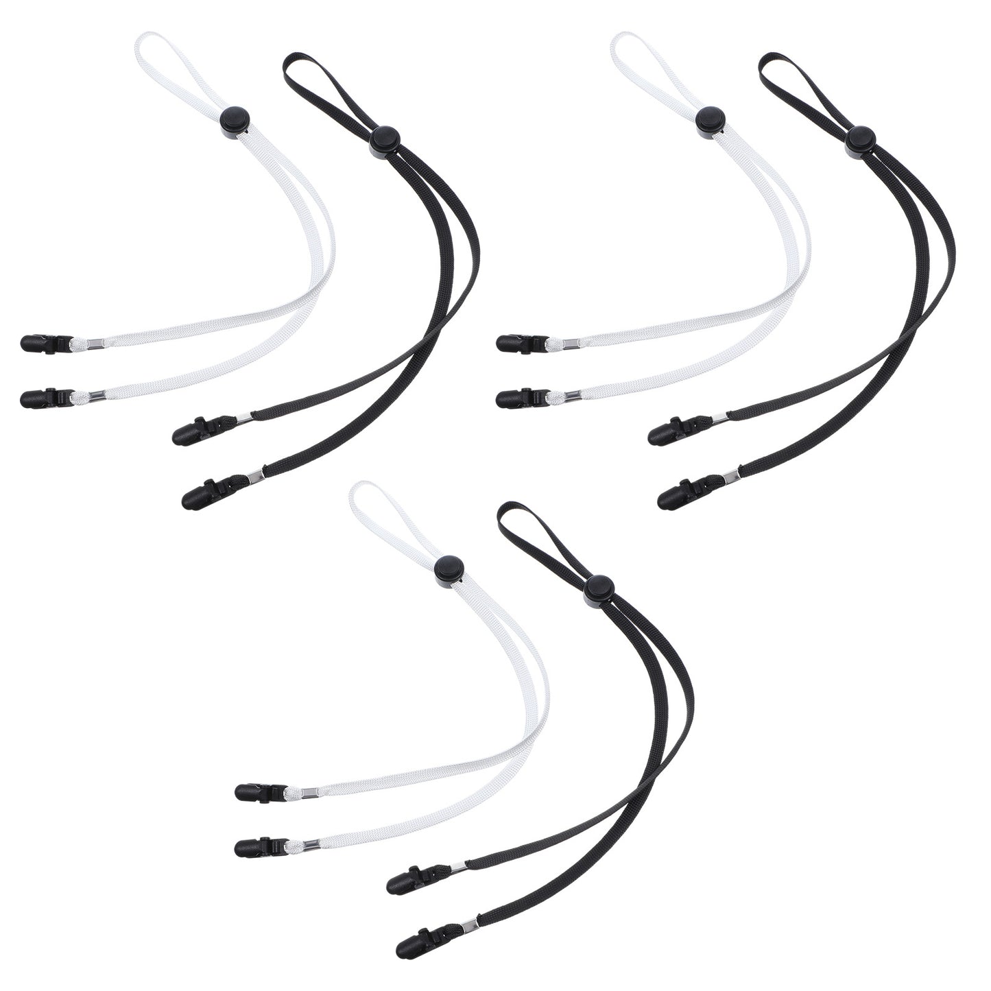 Wanmu 6 Pcs Adjustable Hat Strap Clips Anti-Wind & Anti-Lost Hat Strap for Fishing, Golfing and Other Sports(Black)