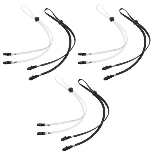 Wanmu 6 Pcs Adjustable Hat Strap Clips Anti-Wind & Anti-Lost Hat Strap for Fishing, Golfing and Other Sports(Black)