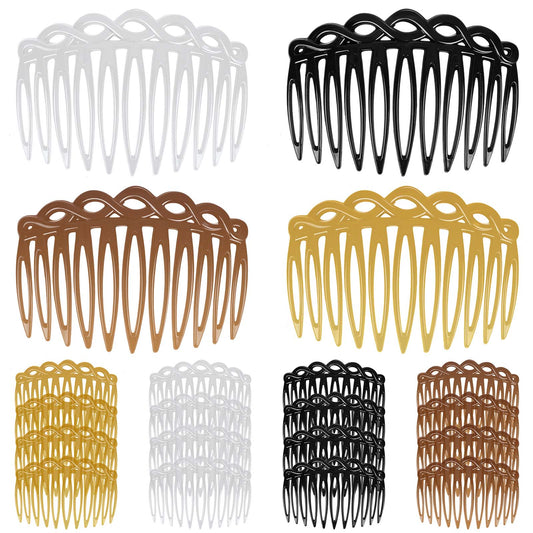 Dimeho 8pcs 11 Teeth Hair Side Comb French Hair Side Combs Women Hair Comb Accessories Vintage Style Hair Clips Pins Accessories Decorative Comb Hair Clips Wedding Veil Teeth Hair Combs for Women
