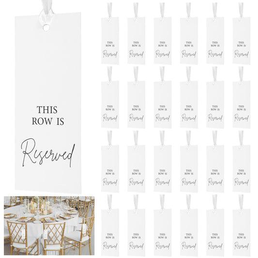 Reserved Seating Signs with Ribbon for Wedding, Church Events and Parties, Elegant Hanging Chair Tags for Pews, Reception and Special Occasions, Wedding Signs for Reception, Seating Chart