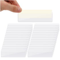 COMNICO 32 Pieces Label Holders Self-Adhesive Shelf Tag Index Card Display Holder Clear Plastic Drawers File Cabinet Storage Bins Label Holder for Supermarket Bookshelf Mailbox Library Kitchen