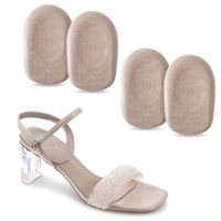 Hadnves 2 Pairs Heel Cup Cushions for Women Plantar Fasciitis Achilles Tendon Bone Spur Adhesive Heel Padding Inserts Lift Inserts Support Insoles Pain Relief for High Heels Sandals Flats Small 5-8