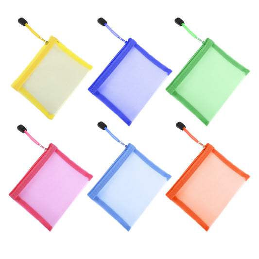 Sibba Purse Organizer 6 PCS Mesh Zipper Pouch Bags Small Makeup Insert Bag for Cosmetic Inside Organization Mini Storage Backpack Portable Pencil Cases Toiletries Organizing Travel Bathing Suit