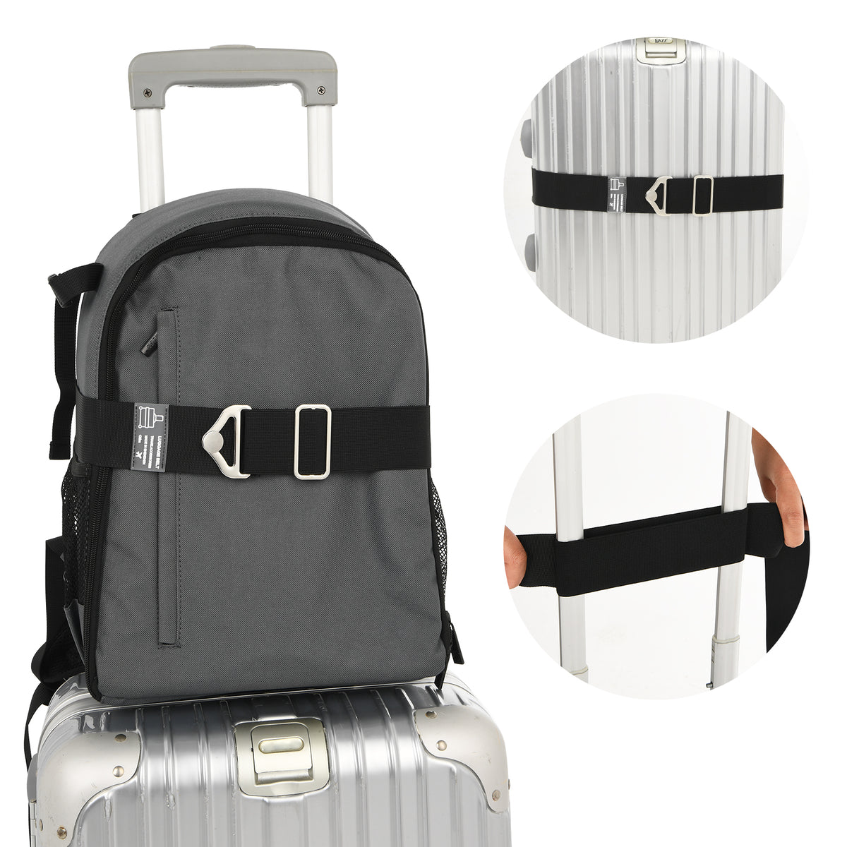 KFHENSOMR 2-in-1 Suitcase Strap Luggage Straps for Add a Bag Suitcase Strap