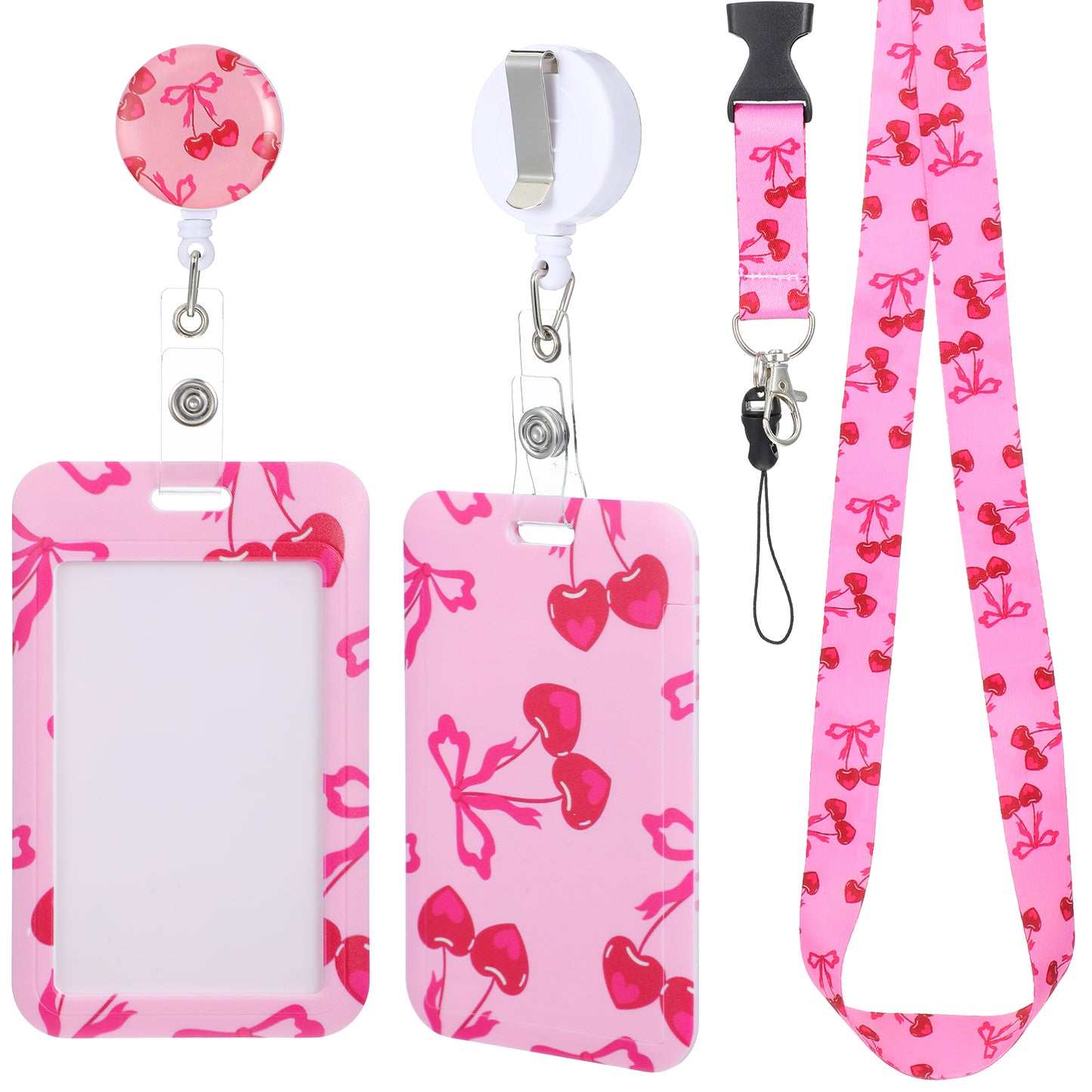 Cute Dinosaur Lanyards, Cool Black Dinosaur Key Lanyard Card Holder, Work School ID Card Badge Holder with Retractable Reel Clip for Women Nurse Nursing Doctor Teacher Student Kids