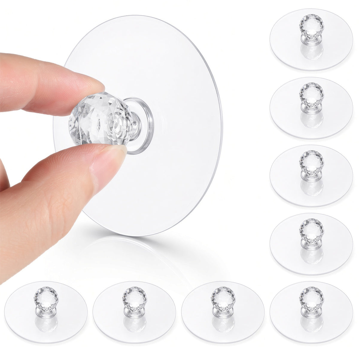 Ptwola 8 Pcs Self Adhesive Cabinet Drawer Pull Knobs No Drill Pulls Handles