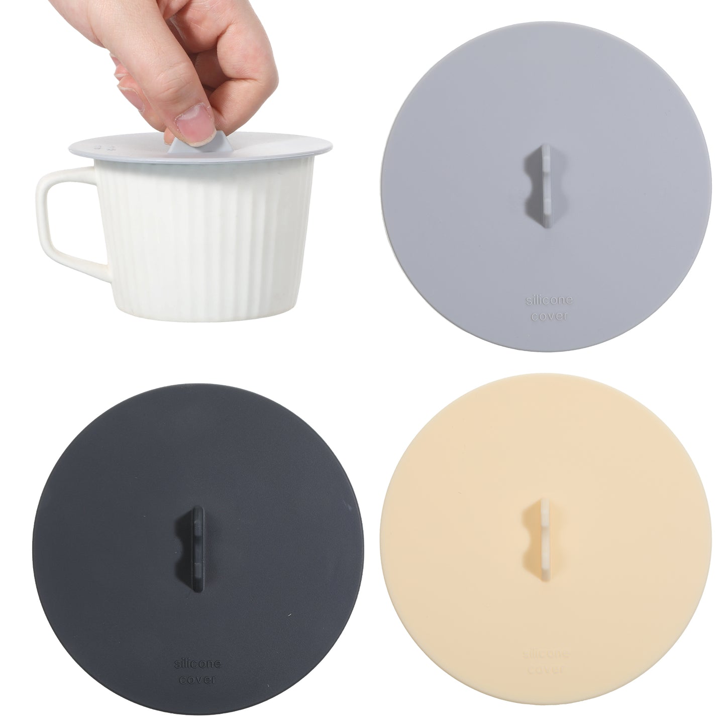 3 Pack Silicone Cup Cover Lids Anti-dust Airtight Seal Lids Colorful Mug Cover Reusable Dust proof Drink Cup Covers for Steeping Coffee Tea