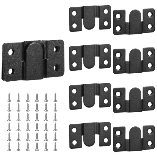 Sibba Flush Mount Bracket 4 Pairs Hanging Buckle Clips Headboard Wall Mounting Brackets Stainless Steel Heavy Duty Photo Frame Hook Hanger Buckle Furniture Connector