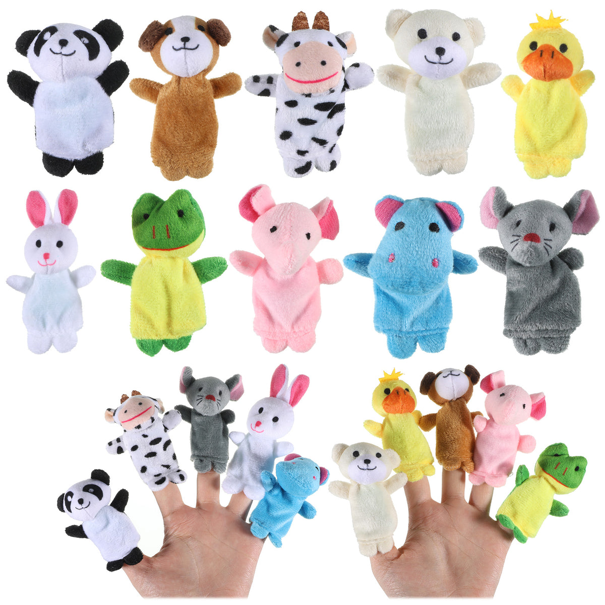 FNANJWQ10Pc Finger Puppets Animals Finger Puppet Cartoon Hand Puppet Toy
